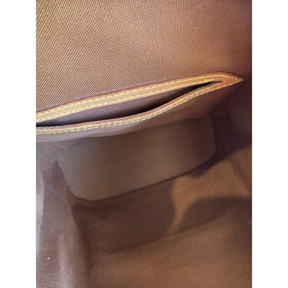 Vintage Louis Vuitton Montsouris MM Monogram Backpack Brown Leather Trim - Picture 9 of 14